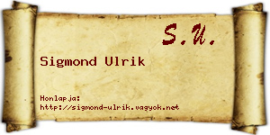 Sigmond Ulrik névjegykártya